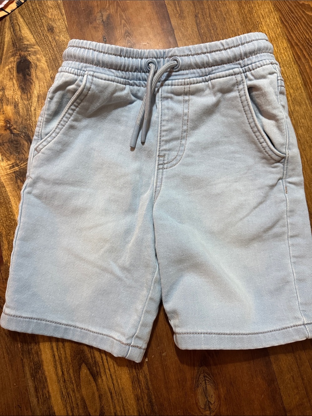 Denim&Co Light Blue Pull-On Knit Shorts with Drawstring
